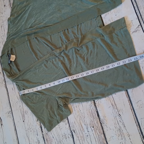 Slinky Brand Green Short Sleeve Open Cardigan Shrug 3X Made in U.S. - Picture 5 of 6
